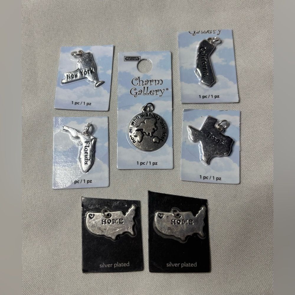 7 New USA TRAVEL Halcraft Charm Gallery Pendant Jewelry Making Charms